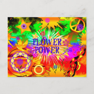 Postal Potencia de las flores - Colorido motivo de los añ