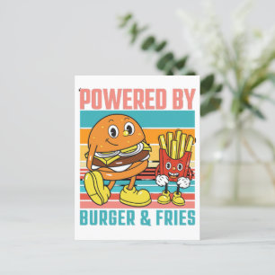 POSTAL POTENCIADO POR BURGER Y FRIES - AMANTE DE COMIDA R