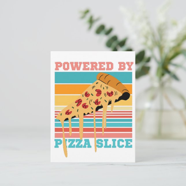 POSTAL POTENCIADO POR PIZZA SLICE - PIZZA LOVER (Anverso de pie)