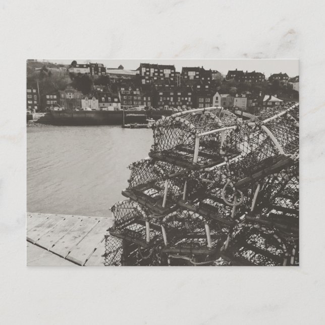 Postal Potes de cangrejo, puerto de Whitby, North Yorkshi (Anverso)