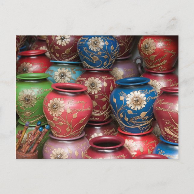 Postal Pots decorados, Huaraz, Cordillera Blanca (Anverso)