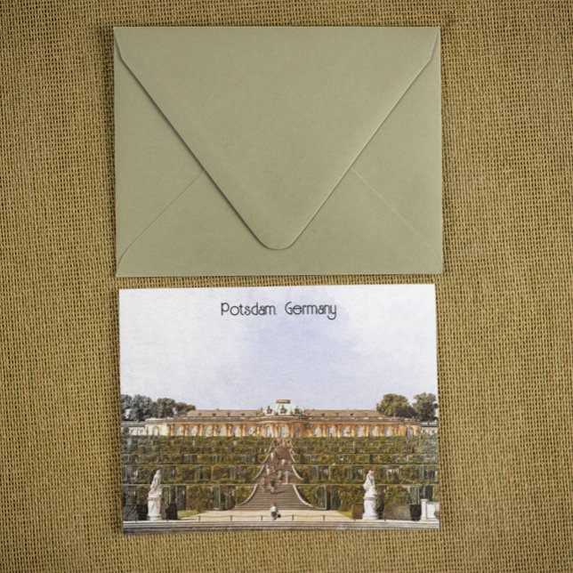 Postal Potsdam Alemania Castillo de Sanssouci (potsdam castle postcard)