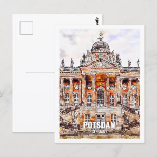 Postal Potsdam Alemania Famoso lugar de viaje acuarela