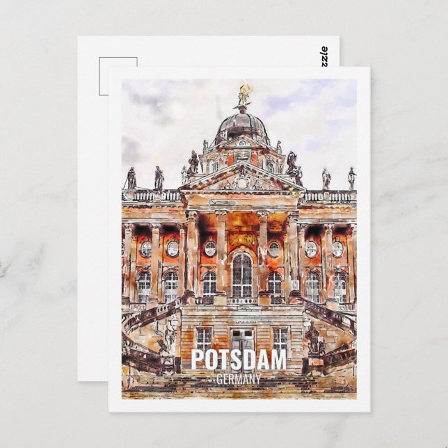 Postal Potsdam Alemania Famoso lugar de viaje acuarela (Anverso / Reverso)