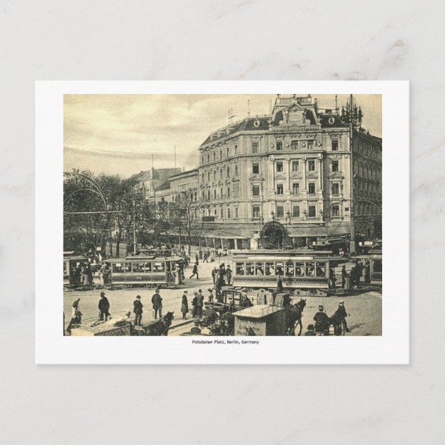 Postal Potsdamer Platz, Berlín, Alemania Vintage (Anverso)