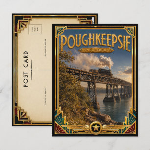 Postal Poughkeepsie Nueva York Arte Deco Edad Dorada Vint