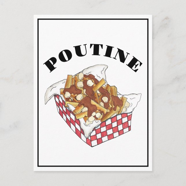 Postal Poutine Quebec Canadá Alimentos canadienses Fries  (Anverso)