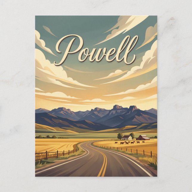 Postal Powell, Wyoming (Anverso)