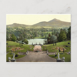 Postal Powerscourt House Gardens c1900, Antigua Irlanda