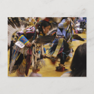 Postal PowWow nativo americano de danza de guerra