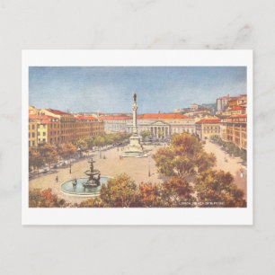 Postal Praça de São Pedro vintage, Lisboa, Portugal