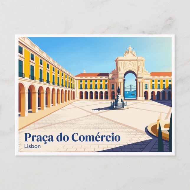 Postal Praça do Comércio Lisboa Portugal (Anverso)