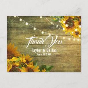 Postal Prado de Girasoles Diseño Floral Rústico