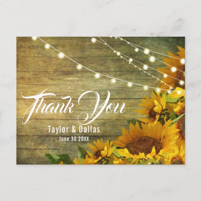 Postal Prado de Girasoles | Diseño Floral Rústico (Anverso)