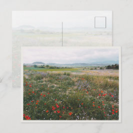 Postal Prado de verano, paisaje soñado de Cottagecore