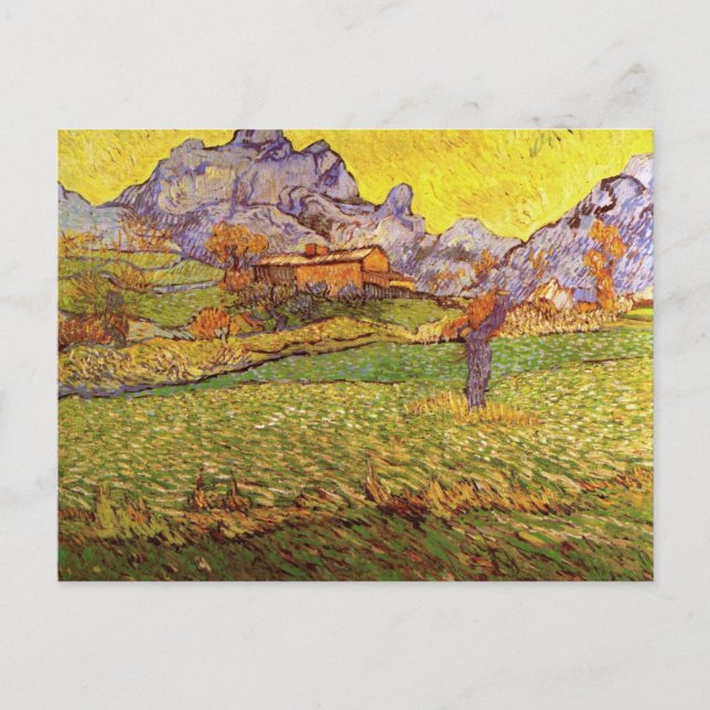 Postal Prado en las montañas por Vincent van Gogh (Anverso)