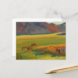 Postal Prado y caballos por Maynard Dixon