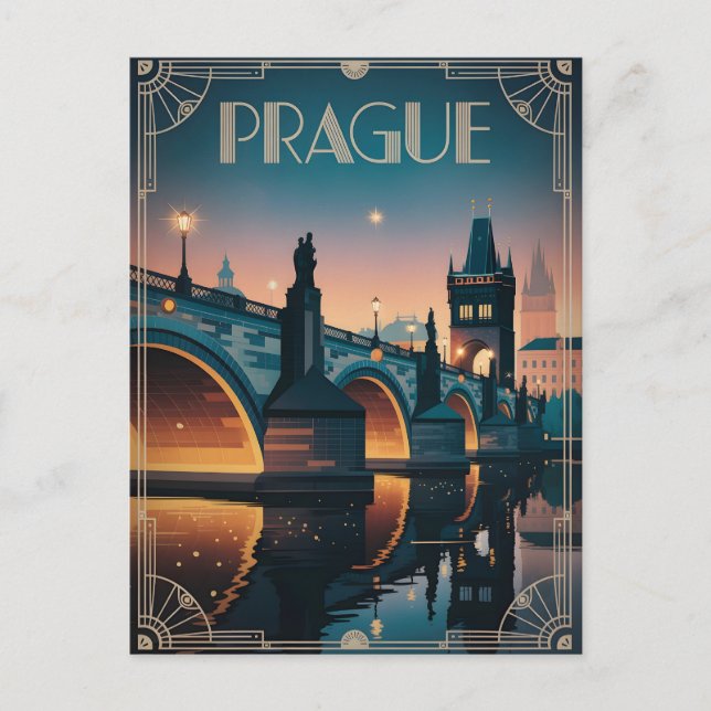 Postal Praga art deco vintage (Anverso)