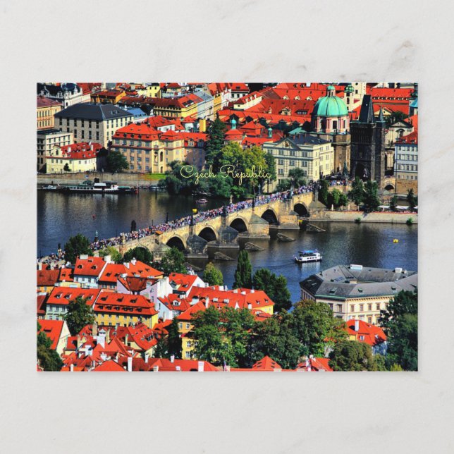Postal Praga Cityscape, República Checa (Anverso)