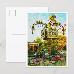 Postal Praga Ciudad de la pintura al petróleo en la Repúb