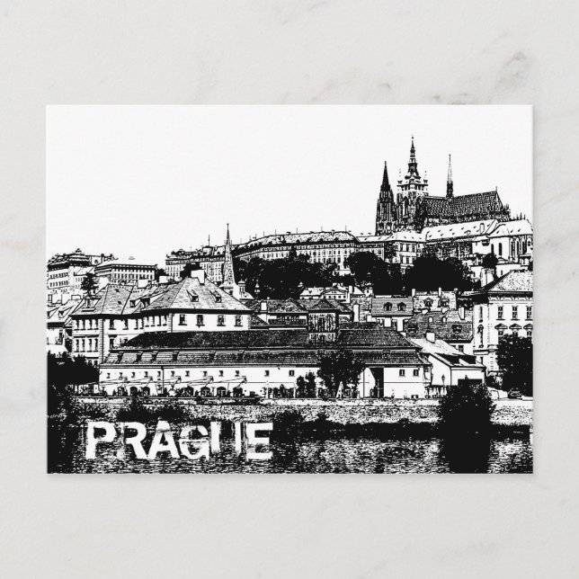 Postal Praga, Ciudad Vieja, Castillo Hradcany / República (Anverso)