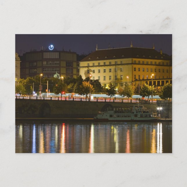 Postal Praga de noche (Anverso)