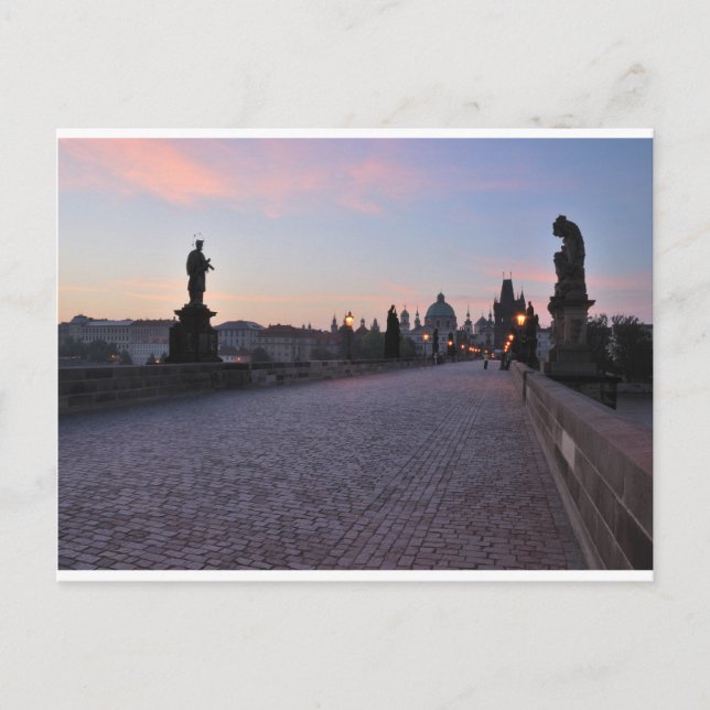 Postal Praga por el amanecer (Anverso)