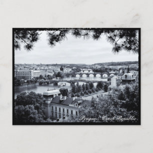 Postal Praga - Puente, río Vltava Panorama, checo