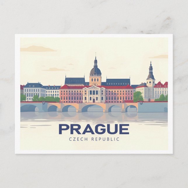 Postal Praga República Checa Pastel Travel (Anverso)