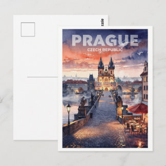 Postal Praga República Checa Viaje Vintage
