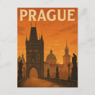 Postal Praga República Checa Viaje Vintage