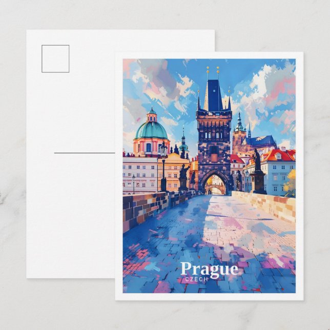 Postal Praga República Checa Viajes de arte (Anverso / Reverso)