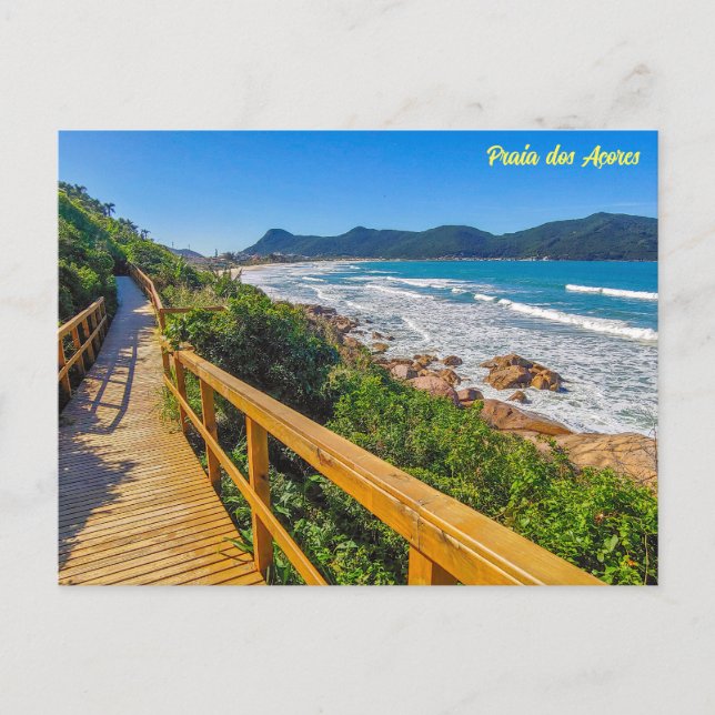 Postal Praia dos Açores, Florianópolis, Brasil (Anverso)
