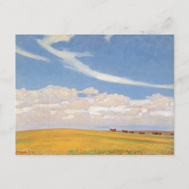 Postal Prairie tras tormenta de Maynard Dixon, arte vinta (Anverso)
