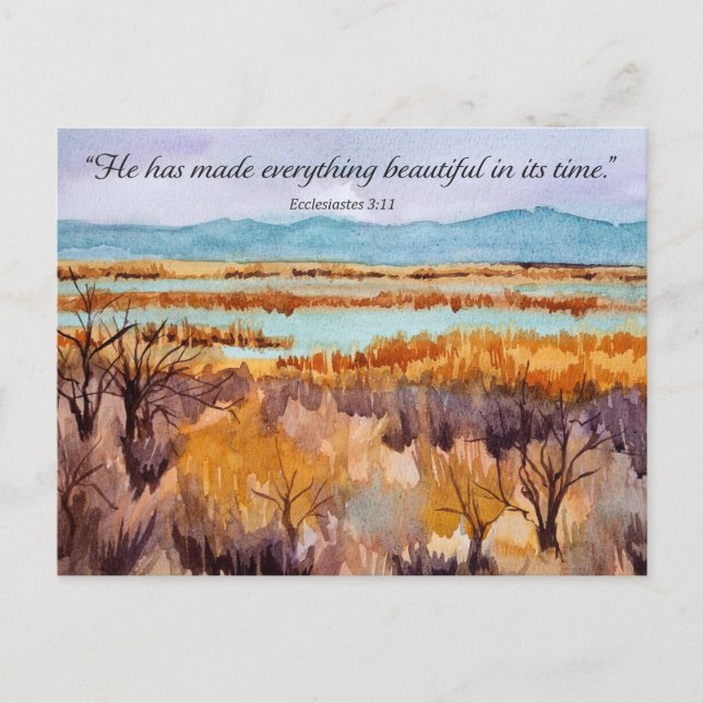 Postal Prayer Card Autumn Desert Scripture Ecclesiastes (Anverso)