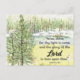 Postal Prayer Card Isaiah Scripture Mountain Lake