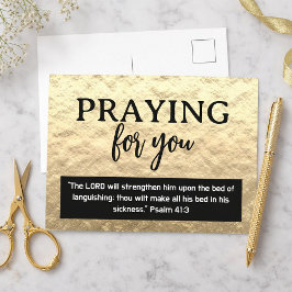Postal Praying For You Gold Get Well Soon Bible Verse