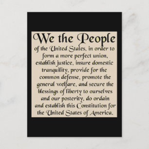 Postal Preámbulo de la Constitución de los Estados Unidos
