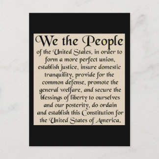 Postal Preámbulo de la Constitución de los Estados Unidos