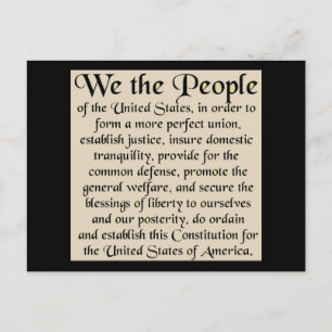 Postal Preámbulo de la Constitución de los Estados Unidos