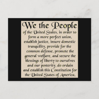 Postal Preámbulo de la Constitución de los Estados Unidos