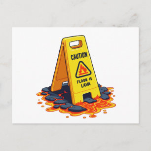 Postal Precaución Piso Es Lava - Señal de Piso Mojado