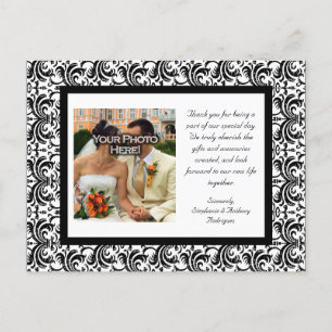 Postal Precioso Boda blanco y negro gracias