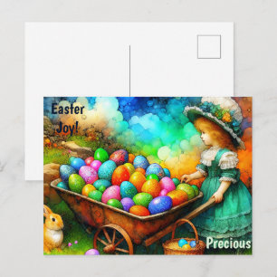 Postal PRECIOSO ~ CHICA DEL PASTEL ~ Imagen de tinta de a