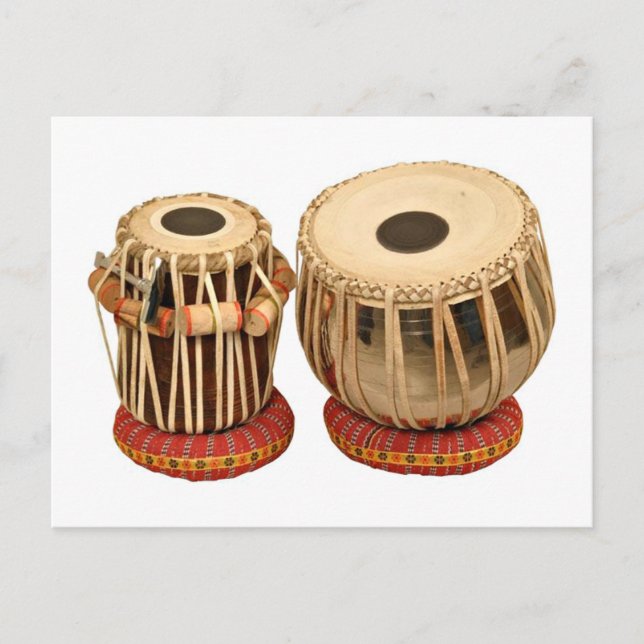Postal Precioso instrumento de percusión indio con tabla  (Anverso)