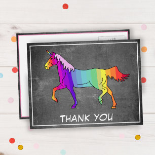 Postal Precioso Unicornio Pizarra Gracias