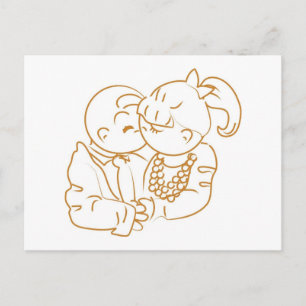 Postal Preciosos Recuerdos primer beso