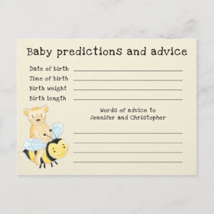 Postal Predicciones y consejos para bebés de Baby Shower