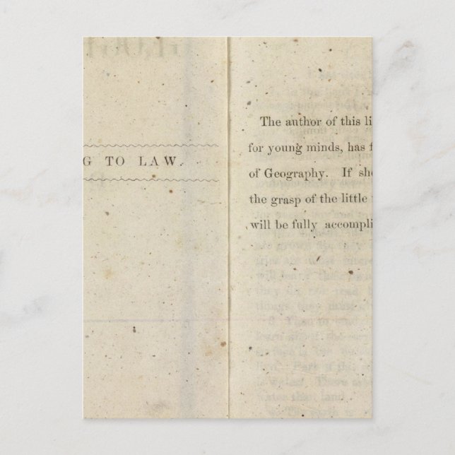 Postal Prefacio Lector geográfico para niños de Dixie (Anverso)