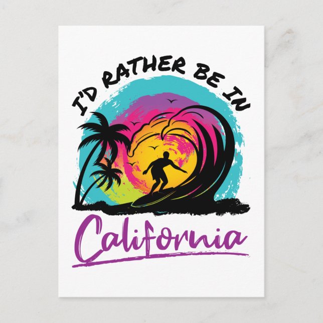 Postal Preferiría Estar En El Recuerdo De Viajes De Calif (Anverso)
